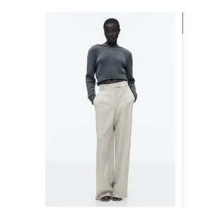 【Anyone more】Sarah Washing Grey Wide Pants WASHED EFFECT PANTS - Dark gray | ZARA Canada